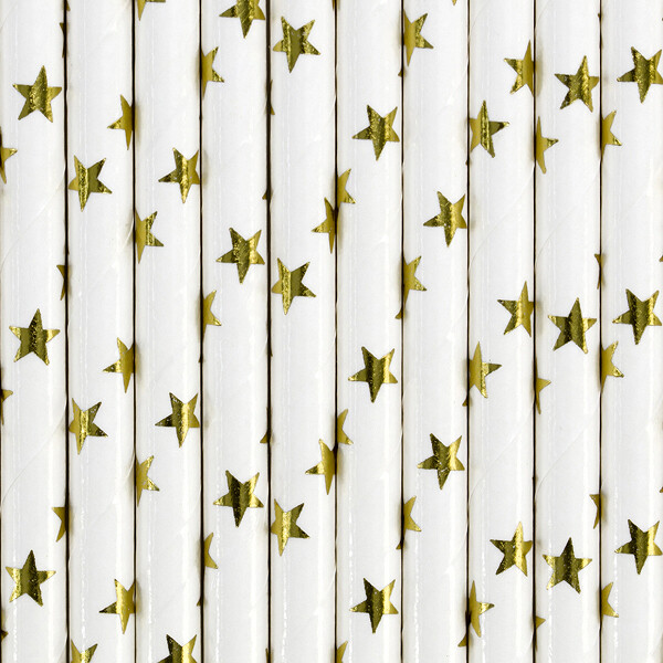 Paper straws, gold, 19.5 cm