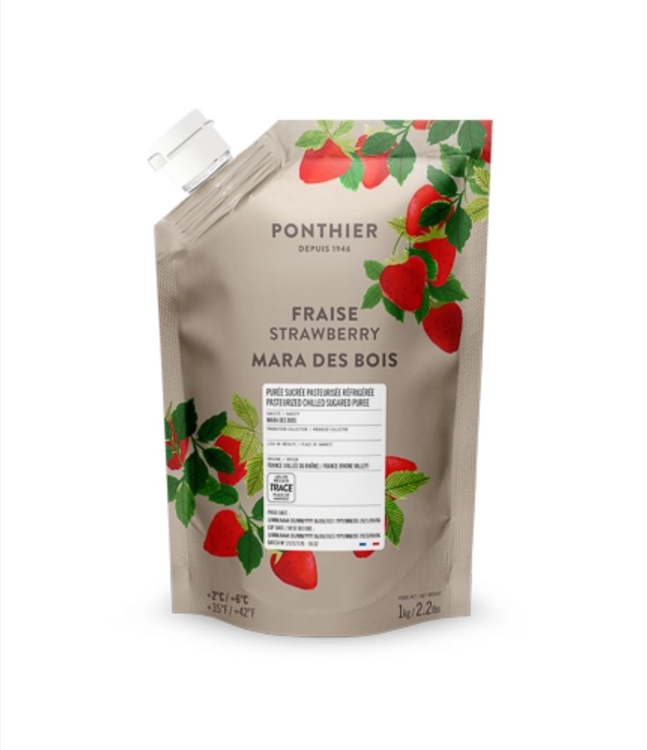 Aardbeienpuree/ Puree Aardbei 6x1kg  per doos 