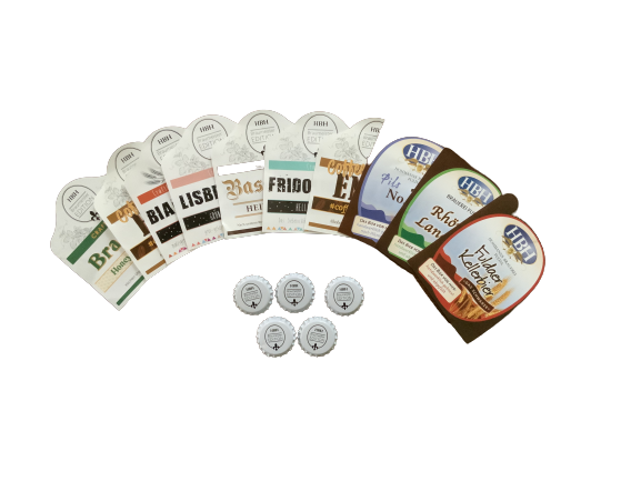 Etiketten- und Kronkorken-Set 15 teilig