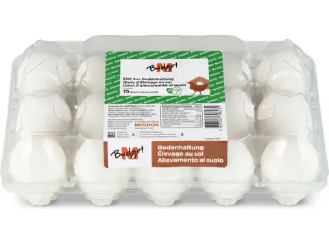 M-Budget · Œufs · 53+, importés, élevage au sol 15pièces