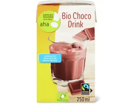 Drink · Bio, aha!, Chocolat, sans lactose 250ml
