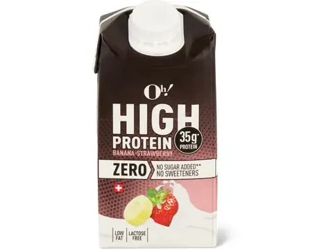 Oh! High Protein · Boisson · Banana Strawberry, Sans sucre ajouté, sans lactose 500ml