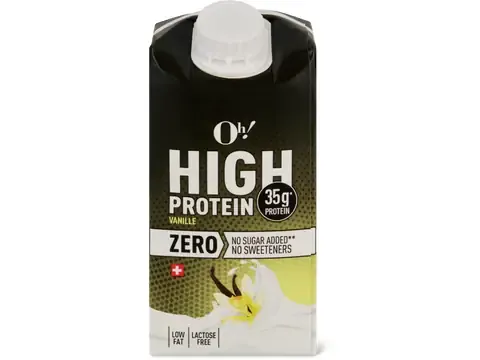 Oh! High Protein · Drink · Zero, vanille, Sans sucre ajouté, sans lactose 500ml
