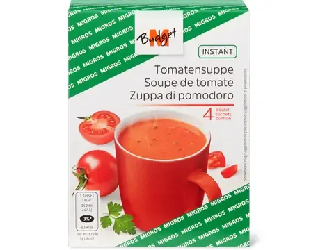 M-Budget · Soupe de tomate Instantanée · végétarien 72g