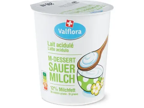 Valflora M-Dessert · Lait acidulé · 12 % de matière grasse 200ml