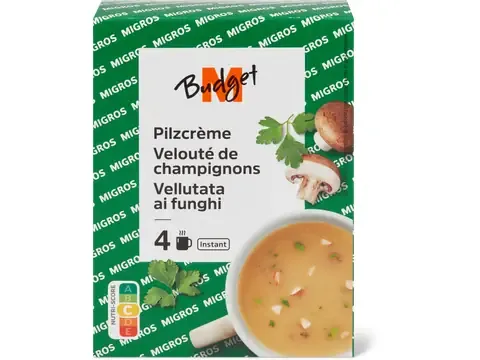 M-Budget · Velouté de champignons instantané · végétarien 68g