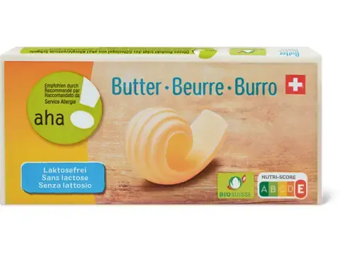 Beurre · aha!, Bio, sans lactose 100g