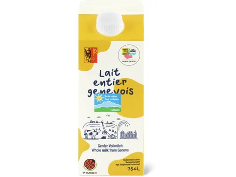 Lait entier · IP-SUISSE, De la région, 3.5% de gras, haute pasteurisation 750ml
