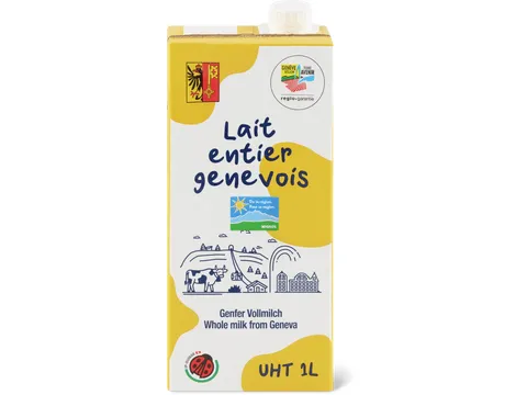 Lait entier · De la région, IP-SUISSE, 3.5 % de gras, UHT 1l