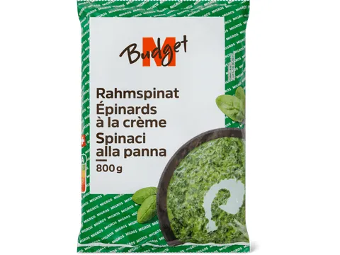 M-Budget · Épinards à la crème · hachés 800g