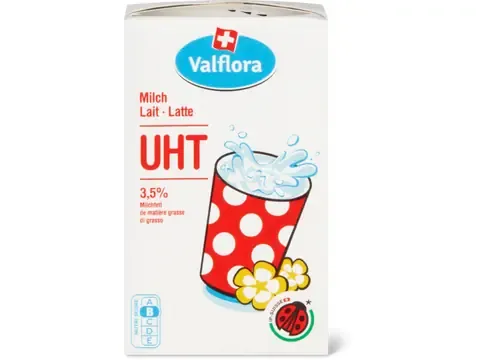 Valflora · Lait entier · IP-SUISSE, 3.5 % de gras, UHT 500ml