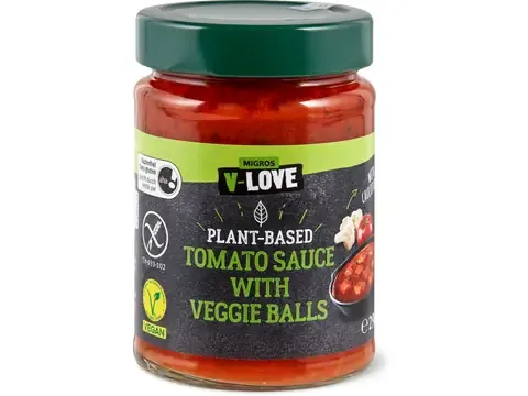 V-Love · Sauce tomate · aux boulettes de légumes, végétalien, sans gluten 290g