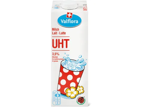 Valflora · Lait entier · IP-SUISSE, 3.5 % de gras, UHT 1l