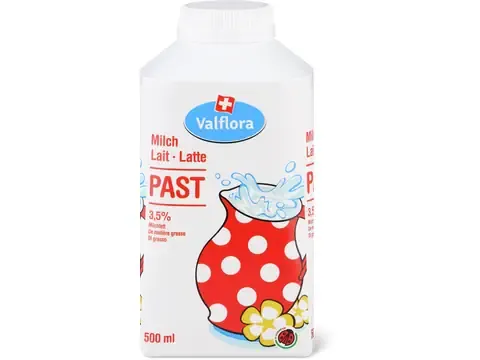 Valflora · Lait entier · IP-SUISSE, PAST 500ml