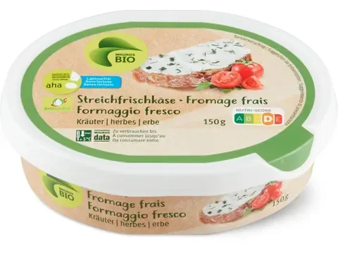 Fromage frais · aha!, Bio, Aux herbes, sans lactose 150g