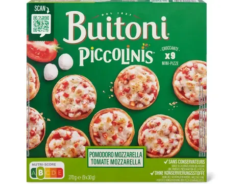 Buitoni Piccolinis · Mini-pizzas · Tomate mozzarella 9x20g
