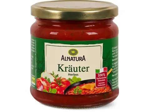 Alnatura · Sauce tomate · Bio, Herbes, végétalien 350ml
