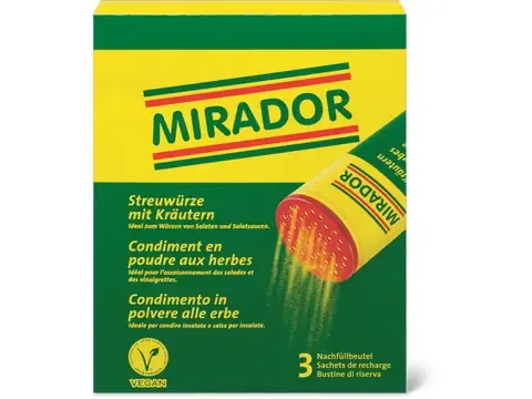 Mirador · Condiment en poudre · aux herbes, végétaux 3x55g