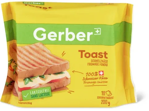 Gerber · Fromage fondu · Toast 200g