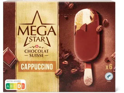 MegaStar · Glace en bâtonnets · Cappuccino 6 x 120ml