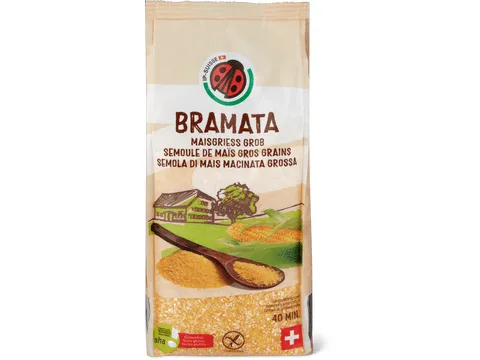 Bramata · aha!, IP-SUISSE, Semoule de maïs gros grains, sans gluten 500g