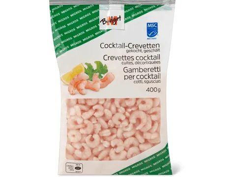 M-Budget · Crevettes cocktail · cuites, décortiquées 400g