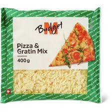 M-Budget · Fromage râpé · Pizza et gratin 400g