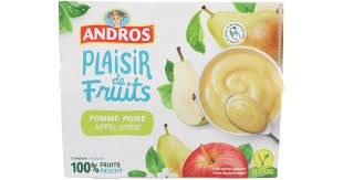 Andros · Compotes · Pomme-poire, Sans sucre ajouté, végétalien 4 x 100g