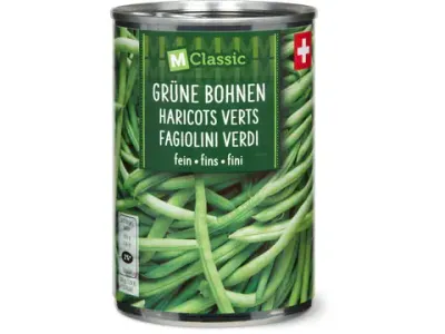 M-Classic · Haricots verts · fins 210g