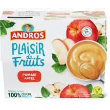 Andros · Compotes · Pomme, Sans sucre ajouté, végétalien 4 x 100g