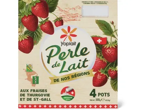 Perle de Lait · Spécialité laitière · Fraise 4 x 125g
