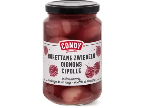 Condy · Oignons Borettane · au vinaigre de vin rouge 210g