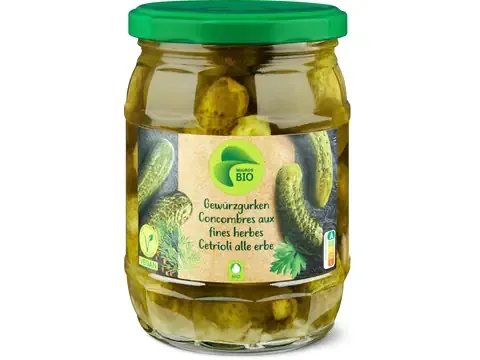 Concombres aux fines herbes · Bio, végétalien 290g