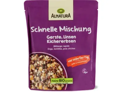 Alnatura · Mélange rapide · Bio, Orge, lentilles et pois chiches 250g