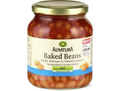 Alnatura · Baked Beans · Bio, Haricots blancs à la sauce tomate, végétalien 360g