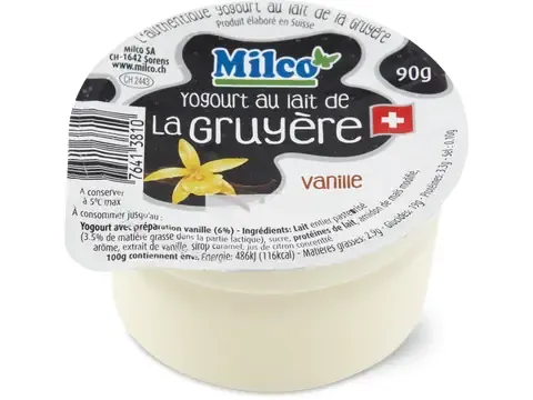 Yogourt au lait de la Gruyère · Vanille 90g