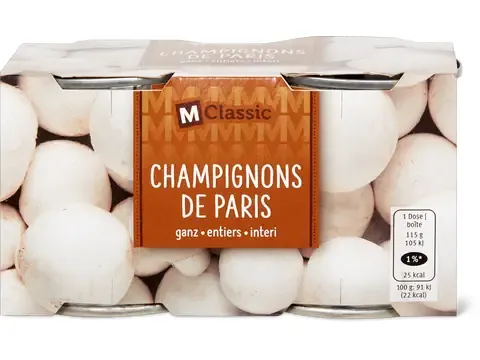 M-Classic · Champignons de Paris · entiers 2x115g