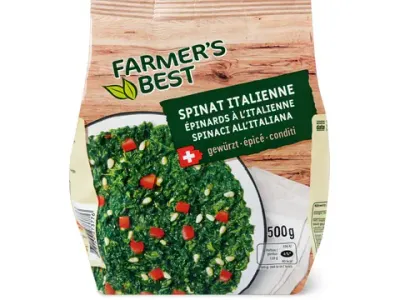 Farmer's Best · Épinards à l’italienne · épicé 500g
