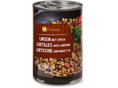 M-Classic · Lentilles · aux lardons 440g