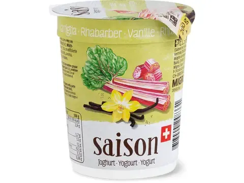 Yogourt de saison · Rhubarbe et vanille 200g