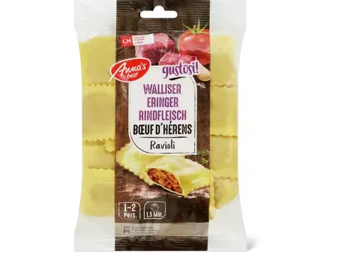 Anna's Best · Raviolis · farcis à la viande de bœuf d’Hérens du Valais 250g