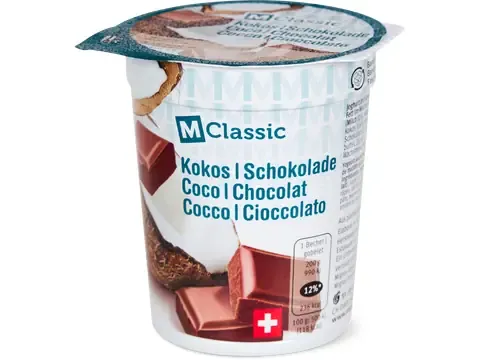M-Classic · Yogourt · Noix de coco et chocolat 200g
