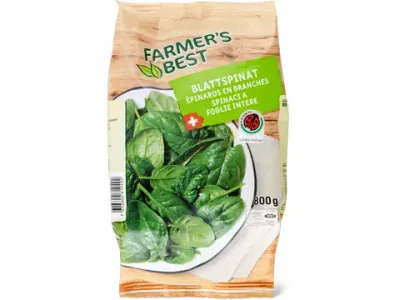 Farmer's Best · Épinards en branches · IP-SUISSE 800g