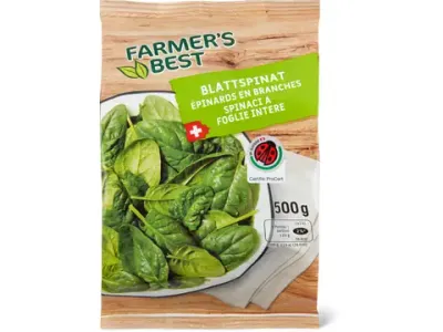 Farmer's Best · Épinards en branches · IP-SUISSE 500g