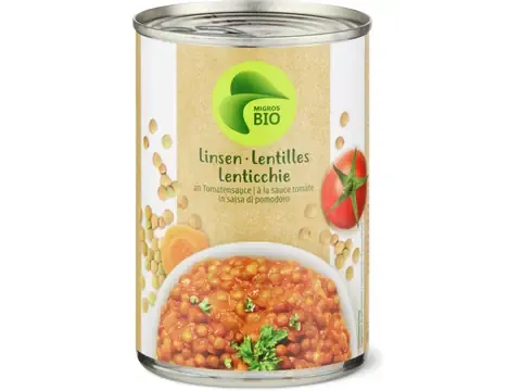 Lentilles · Bio, à la sauce tomate, végétalien 430g