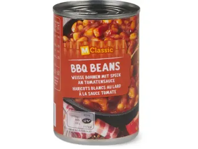 M-Classic · BBQ Beans · haricots blancs au lard à la sauce tomate 440g