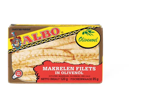 Albo · Filets de maquereaux · à l’huile d’olive 85g