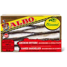 Albo · Anchois entiers · à l’huile d’olive 84g
