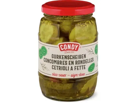 Condy · Concombres en rondelles · aigre-doux 190g