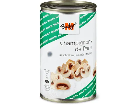M-Budget · Champignons de Paris · coupés 230g